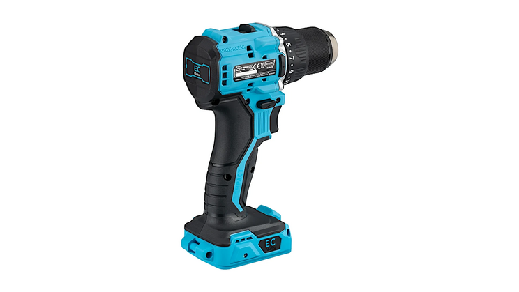 Seitliche Ansicht des 9530-10 Akku-Bohrschraubers ohne Akku. Das ergonomische Design und die Griffstruktur sind gut erkennbar. Der Hintergrund ist schlicht gehalten.