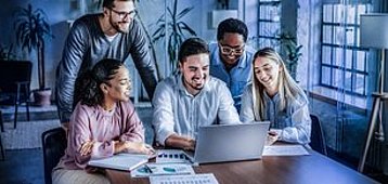 1467107435 young business people meeting office teamwork group laptop presentation seminar businesswoman startup creative training businessman leader student education teaching coach brainstorming computer technology
